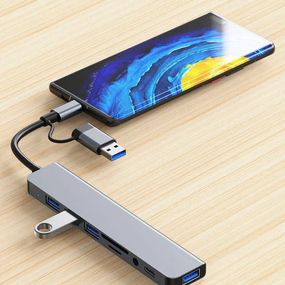 8-in-2 USB & Type-C HUB Docking Station