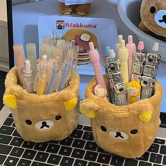 Kawaii Plush Pencil Holder – Cute Desk Organizer