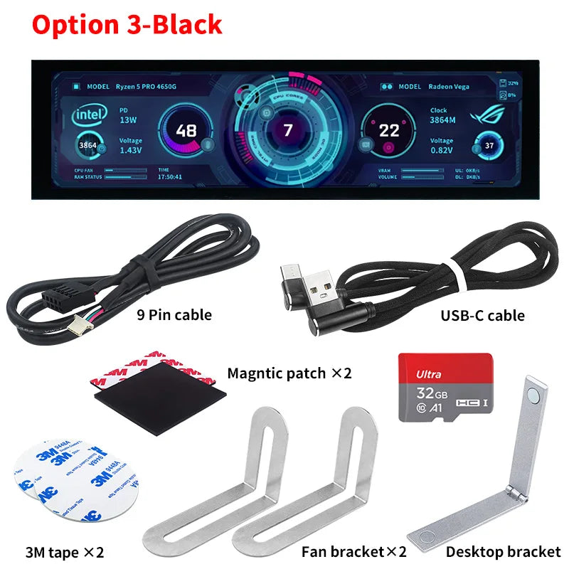 8.8" Ultra-Wide IPS Smart Secondary Display – Hardware Monitor with TURZX Integration